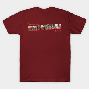 Greetings from Shanghai in China Vintage style retro souvenir T-Shirt